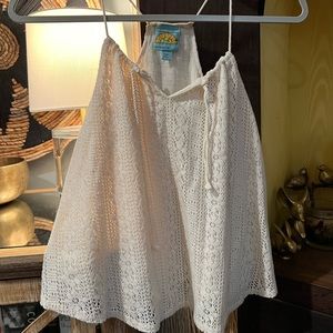 C&C California crochet halter top XS cream lace blouse shirt